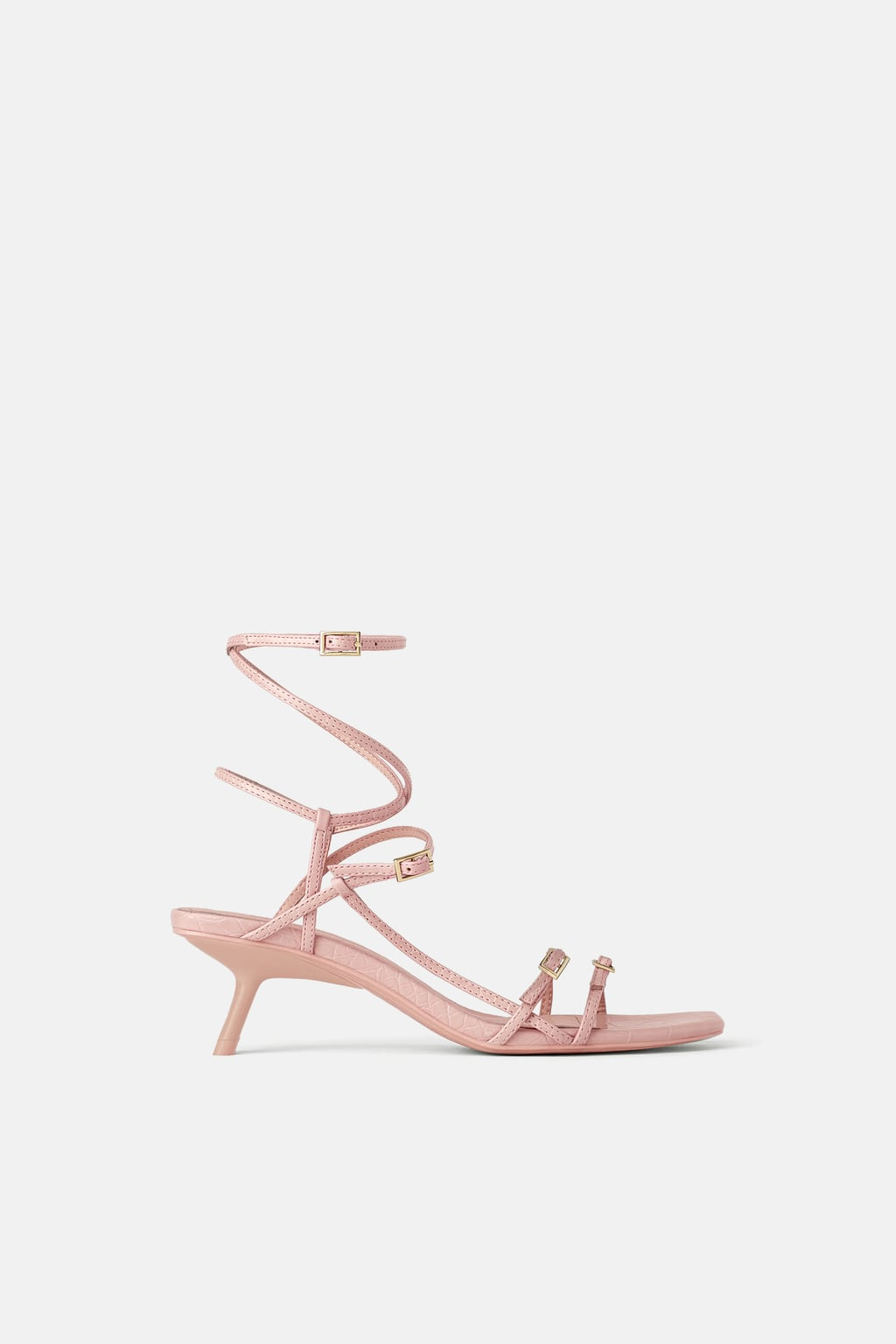 sandale a talon geometrique